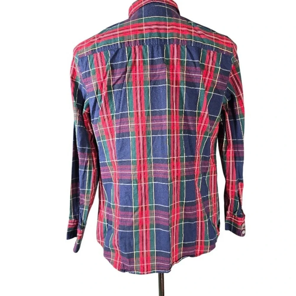 J. Crew Men's Large Plaid Button Down Shirt Long Sleeve Red Green Blue‎ Casual